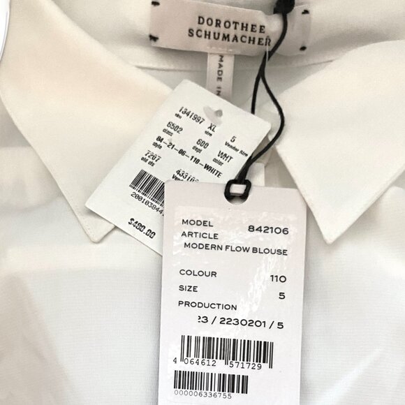 Dorothee Schumacher Modern Flow Blouse Womens White US Sz 10 NWT $480 - Picture 13 of 14